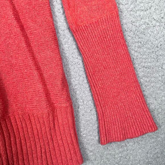 Hollister Y2K Long Sleeve Deep-V Rabbit Hair Blend Women’s Large Orange Sweater - Picture 7 of 8